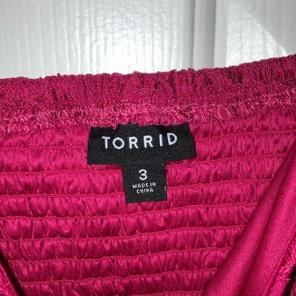 Torrid Fuschia Peplum Lace Corset Camisole Size 3X VERY FLATTERING! - Picture 6 of 7